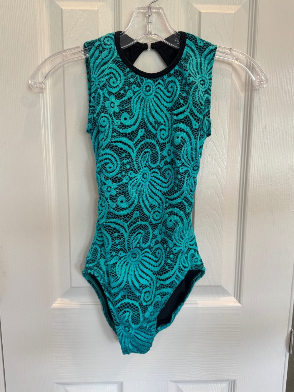 Chelsea B Teal Lace Leotard